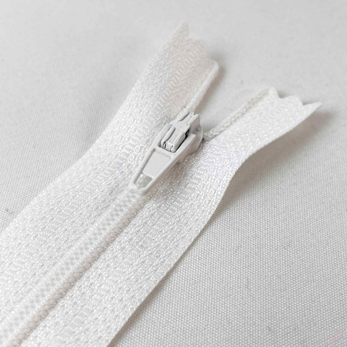 Fermeture non séparable blanc en nylon 14cm