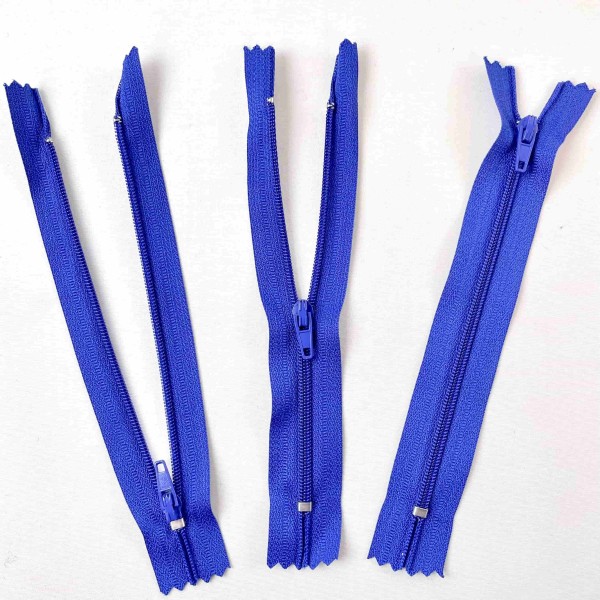 Fermeture non séparable bleu électrique en nylon 14cm Fermeture non séparable bleu électrique en nylon 14cm