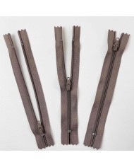 Fermeture non séparable taupe foncé en nylon 14cm