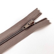 Fermeture non séparable taupe foncé en nylon 14cm