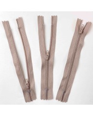 Fermeture non séparable taupe en nylon 14cm