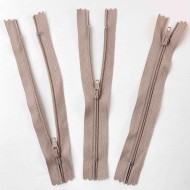 Fermeture non séparable taupe en nylon 14cm