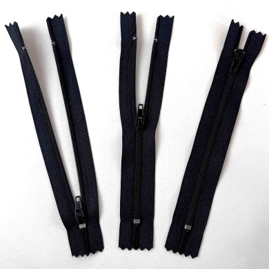 Fermeture non séparable noir en nylon 14cm