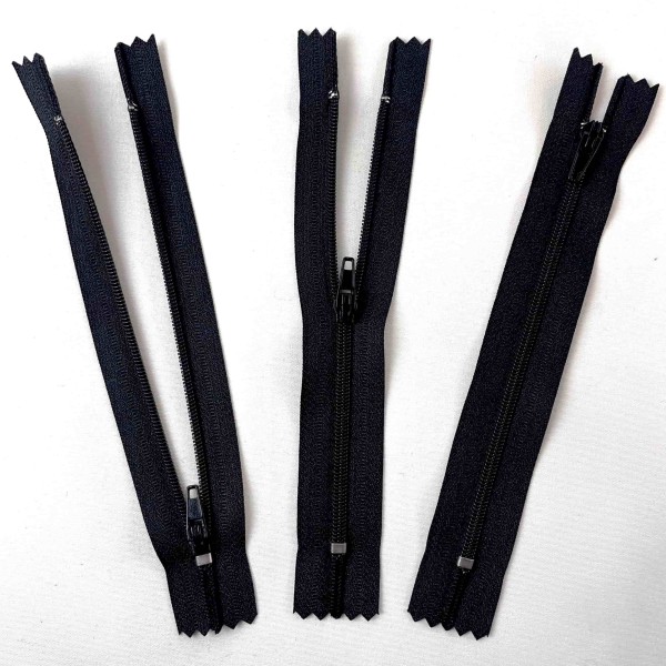 Fermeture non séparable noir en nylon 14cm Fermeture non séparable noir en nylon 14cm