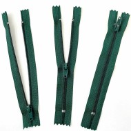 Fermeture non séparable vert foncé en nylon 14cm