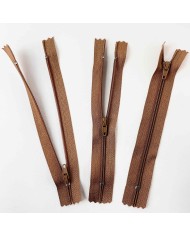 Fermeture non séparable camel en nylon 14cm