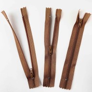 Fermeture non séparable camel en nylon 14cm