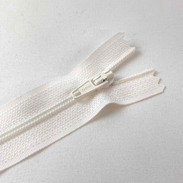 Fermeture non séparable écru en nylon 14cm