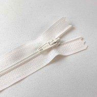 Fermeture non séparable écru en nylon 14cm