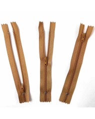 Fermeture non séparable moutarde en nylon 14cm