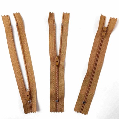 Fermeture non séparable moutarde en nylon 14cm Fermeture non séparable moutarde en nylon 14cm