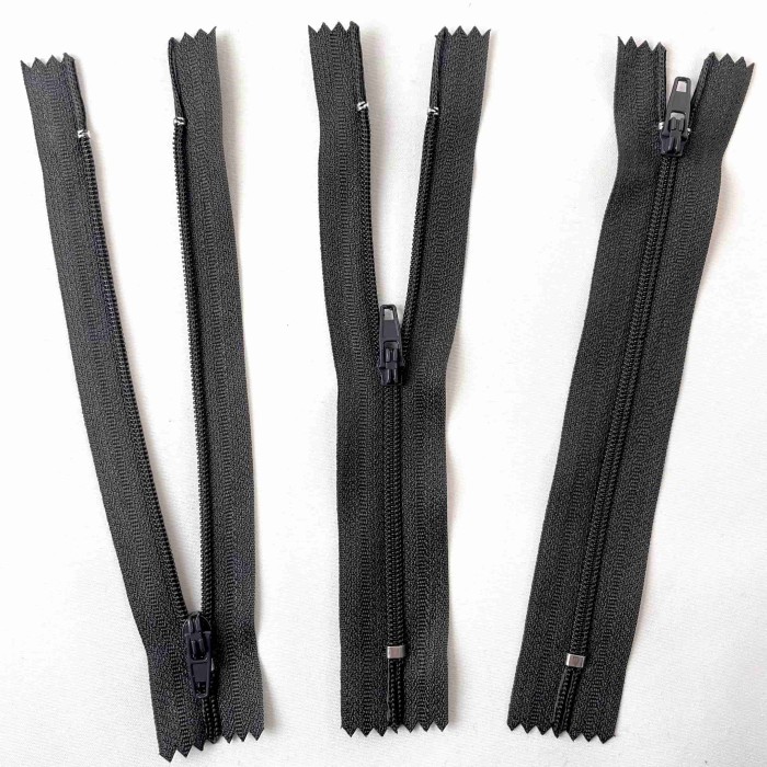 Fermeture non séparable anthracite en nylon 14cm