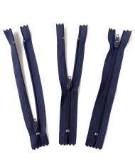 Fermeture non séparable noir bleuté en nylon 14cm