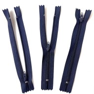 Fermeture non séparable noir bleuté en nylon 14cm