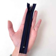 Fermeture non séparable noir bleuté en nylon 14cm