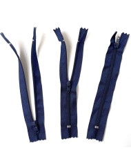 Fermeture non séparable marine foncé en nylon 14cm