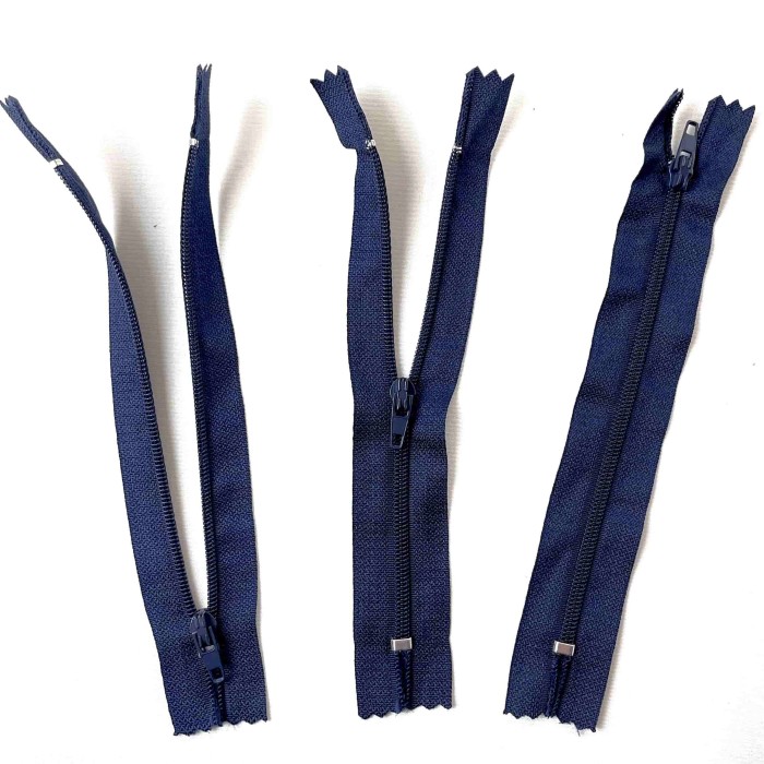 Fermeture non séparable marine foncé en nylon 14cm