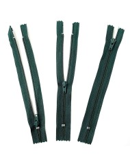 Fermeture non séparable vert foncé en nylon 15cm
