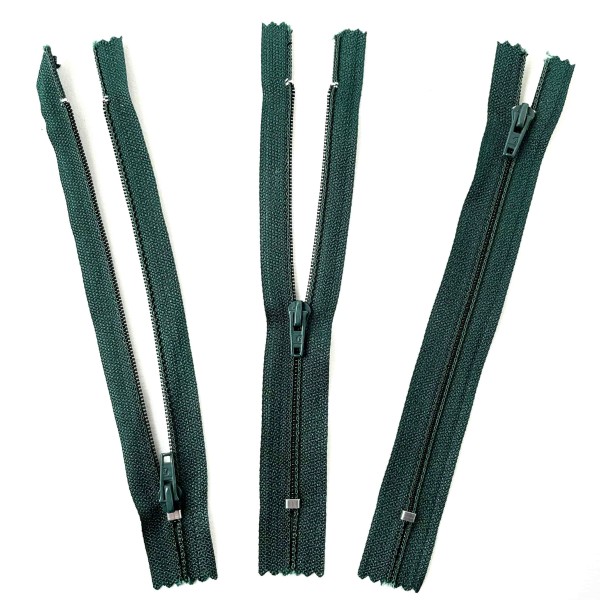 Fermeture non séparable vert foncé en nylon 15cm Fermeture non séparable vert foncé en nylon 15cm