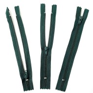 Fermeture non séparable vert foncé en nylon 15cm