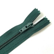 Fermeture non séparable vert foncé en nylon 15cm