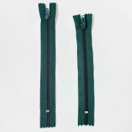 Fermeture non séparable vert foncé en nylon 15cm