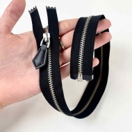 Fermeture séparable noir fantaisie en métal 40 cm