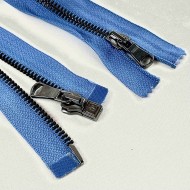 Fermeture séparable bleu en métal 45 cm