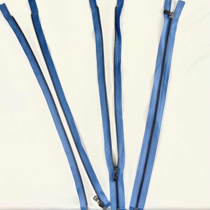 Fermeture séparable bleu en métal 45 cm