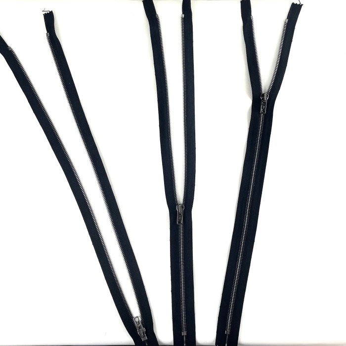 Fermeture non séparable noir en métal 45 cm