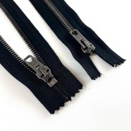 Fermeture non séparable noir en métal 45 cm