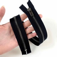 Fermeture non séparable noir en métal 45 cm