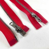 Fermeture séparable rouge en métal 48 cm