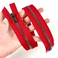 Fermeture séparable rouge en métal 48 cm