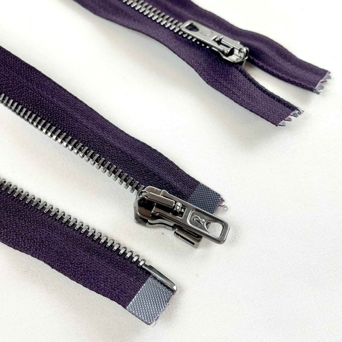 Fermeture séparable violet foncé en métal 50 cm