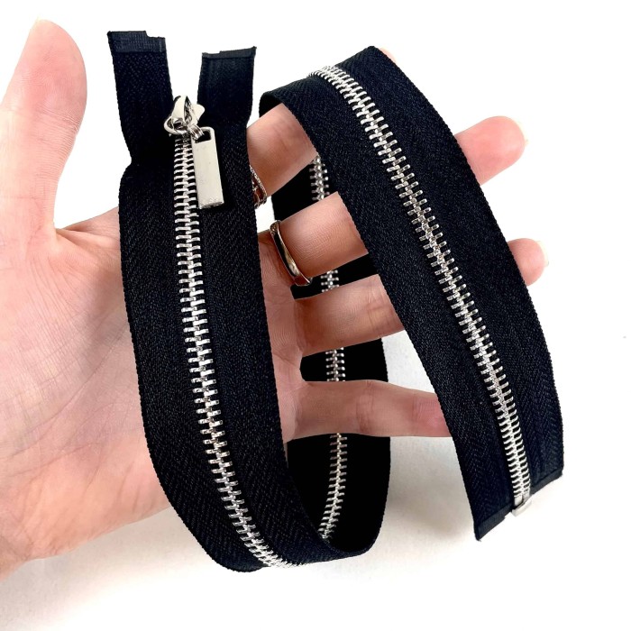 Fermeture séparable noir en métal 50 cm