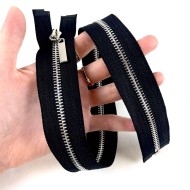 Fermeture séparable noir en métal 50 cm