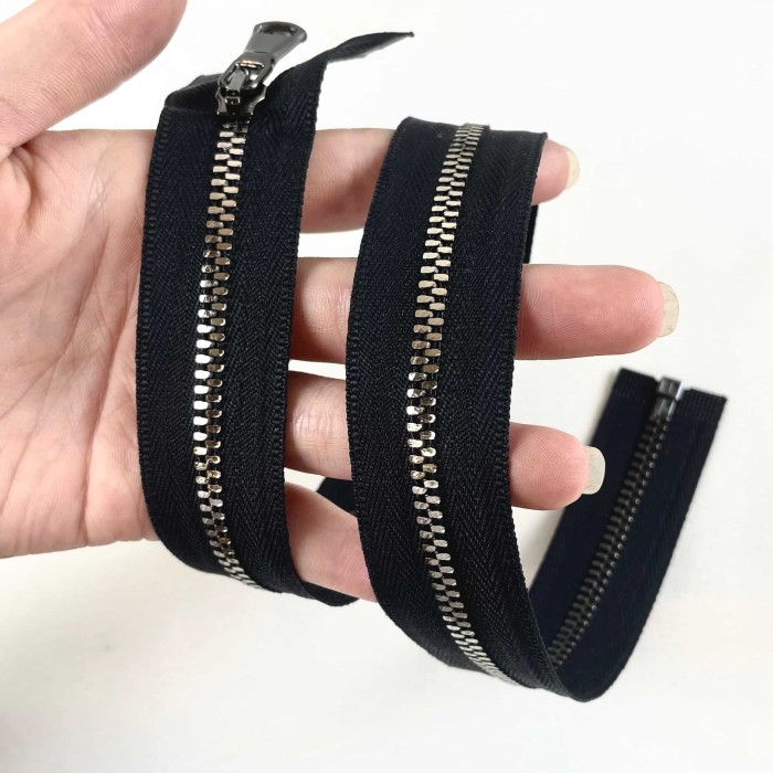 Fermeture séparable noir en métal 50 cm