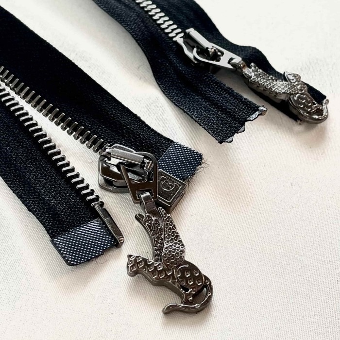 Fermeture séparable fantaisie noir en métal 50 cm