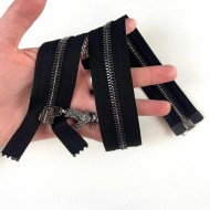 Fermeture séparable fantaisie noir en métal 50 cm