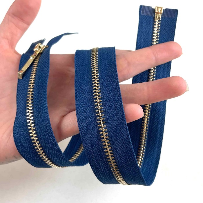 Fermeture séparable bleu en métal 50 cm