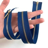 Fermeture séparable bleu en métal 50 cm