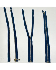 Fermeture séparable bleu en métal 50 cm