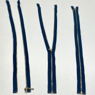 Fermeture séparable bleu en métal 50 cm