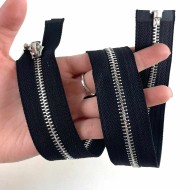 Fermeture fantaisie séparable noir en métal 52 cm