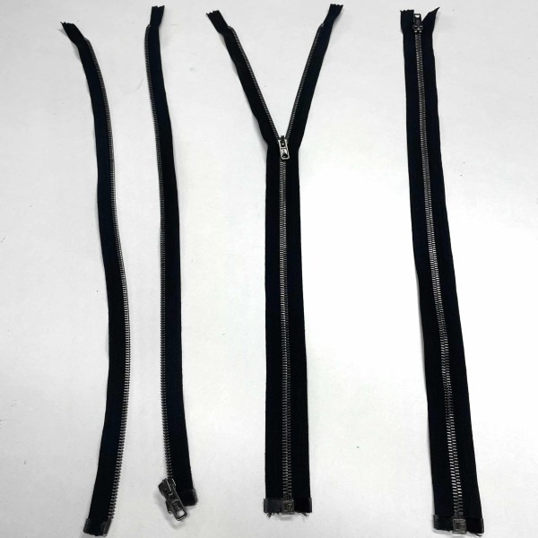 Fermeture séparable noir en métal 53 cm Fermeture séparable noir en métal 53 cm