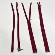 Fermeture séparable bordeaux en métal 55 cm