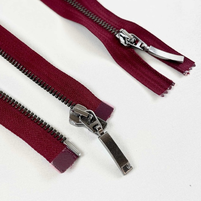 Fermeture séparable bordeaux en métal 55 cm