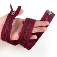 Fermeture séparable bordeaux en métal 55 cm