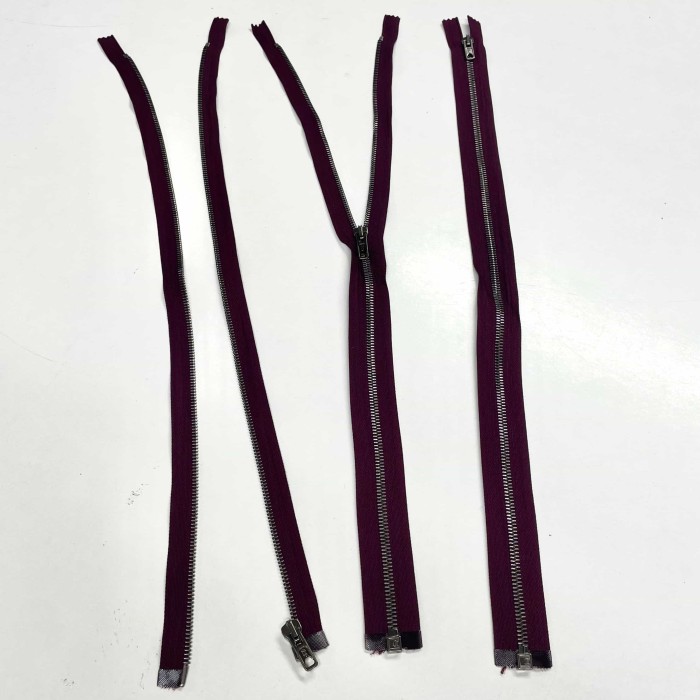 Fermeture séparable violet en métal 53 cm